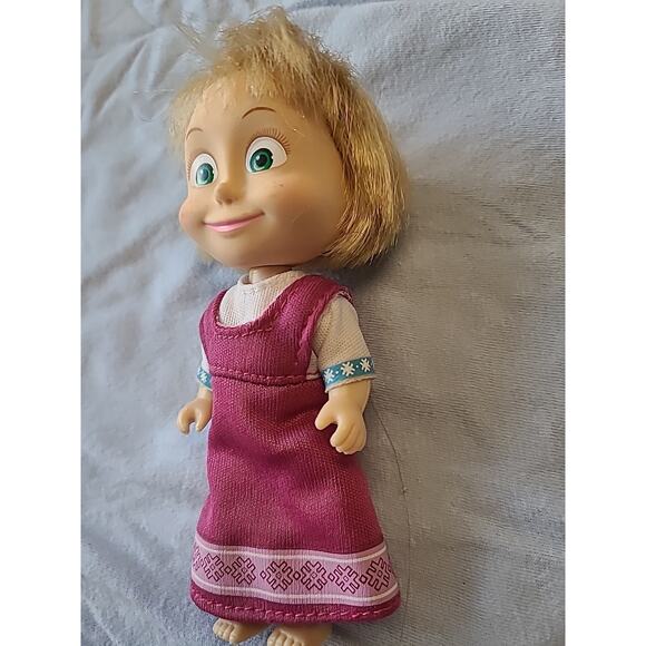 Masha and the Bear 5'' Doll Simba Toys Rare 2016 Fuschia Dress Poseable - Picture 2 of 5